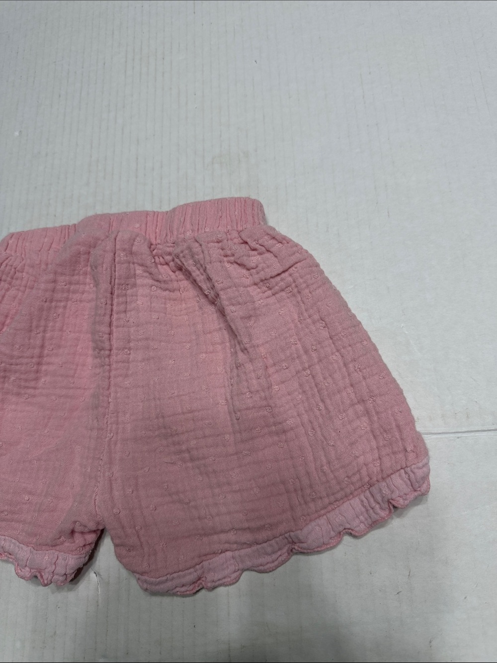 High-Waist Pink Gauze Ruffle Summer Shorts - Picture 10 of 11